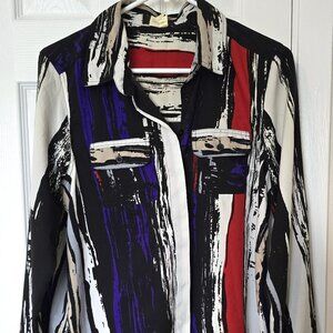 Abstract artsy colorful blouse